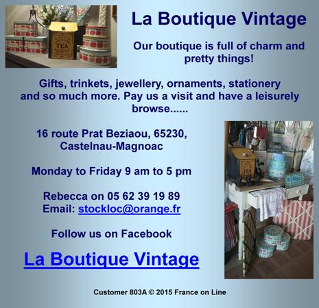 La Boutique Vintage,charm,pretty things,gifts,trinkets,jewellery,ornaments,clothing,stationery,Castelnau-Magnoac,Midi Pyrenees