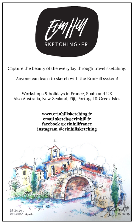 Erin Hill Sketching,Sketch Languedoc,travel sketch,workshops,sketching holidays,south of France