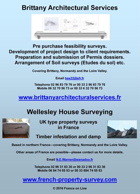 Brittany Architectural Services,pre purchase feasibility surveys,development of project design,preparation and submission of permis dossiers,soil surveys,etudes du sol,Brittany,Normandy,Loire Valley,house surveys,uk property surveys,timber infestation,damp,french property survey