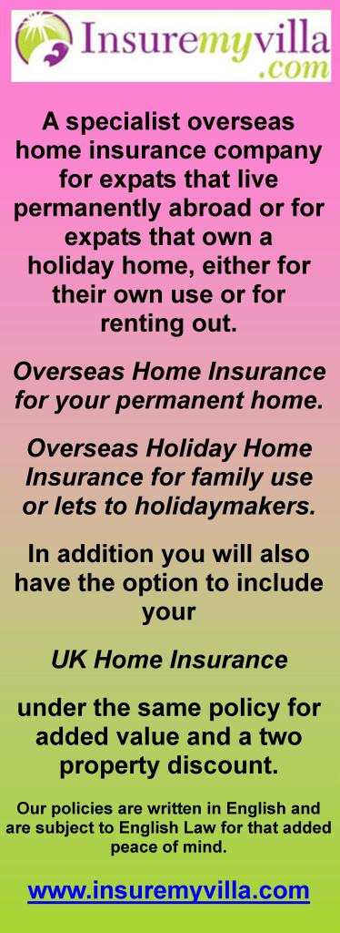 Insure My Villa,overseas home insurance,for expats,holiday home insurance in English,UK home insurance in France