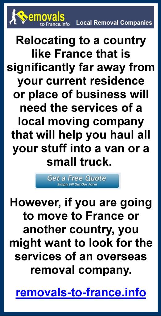 Removals to France - local removal companies, relocation to France, get a free quote