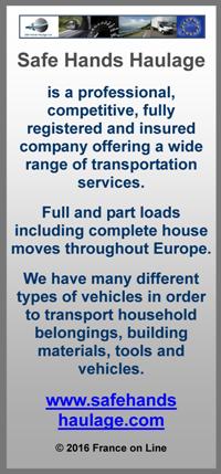 Safe Hands Haulage,professional,fully insured transport company,transportation,full loads,part loads,house moves,Europe,France,Dordogne,UK,household,building materials,tools,vehicles