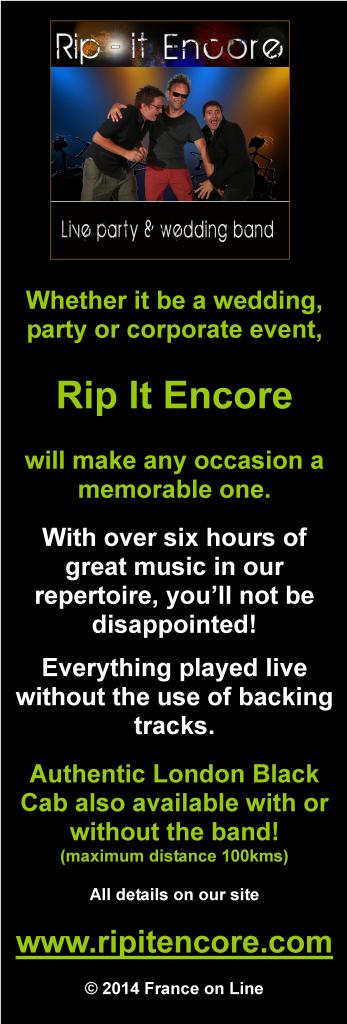 Rip It Encore,British live covers band,weddings,parties,corporate events,London black cab for hire for weddings
