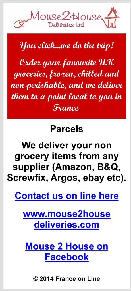 Mouse 2 House deliveries,UK,British groceries delivered to France,frozen,chilled,non perishable,parcel delivery service from the UK,England,English