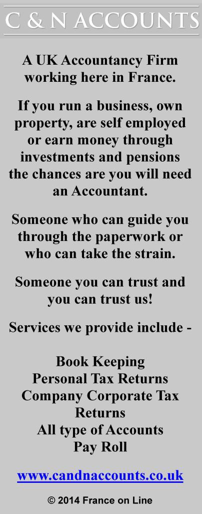 C and N Accounts,UK Accountancy firm in France,book keeping,personal tax returns,company corporate tax returns,accounts,pay role,pay roll
