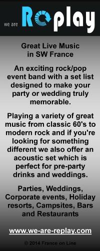 We Are Replay,live music,south west France,rock,pop,band,parties,weddings,corporate events,holiday resorts,campsites,bars,restaurants