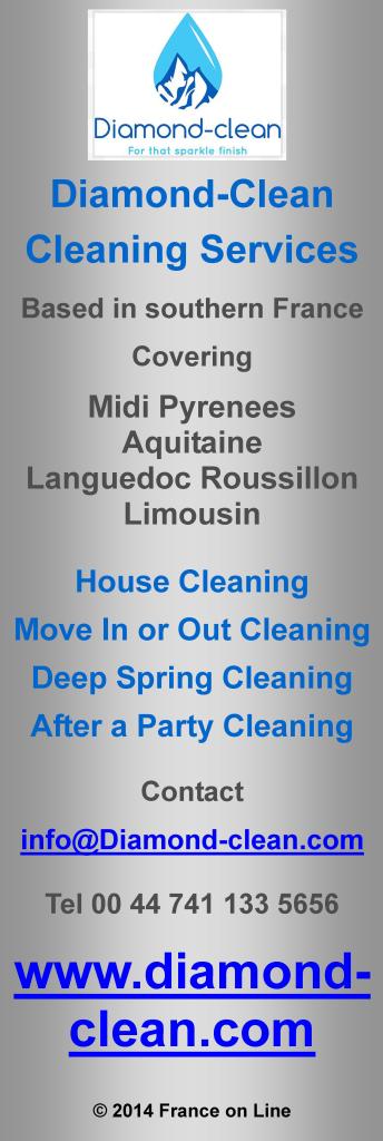 Diamond Clean cleaning services,southern France,Midi Pyrenees,Aquitaine,Languedoc Roussillon,Limousin,cleaning service,house cleaning,move in clean,move out clean,deep spring clean,after party clean,windows,bathrooms,kitchens,cupboards