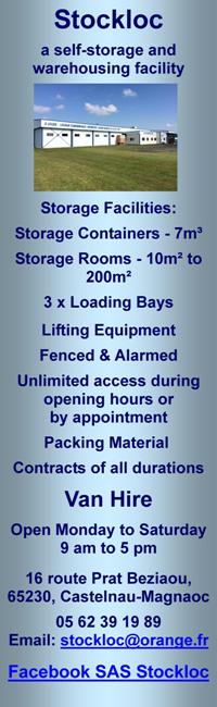 Stockloc,self storage,warehousing,Castelnau-Magnoac,Midi Pyrenees,secure storage,professional storage,personal,business,furniture,stock,logistics,storage containers,storage rooms,loading bays,lifting equipment,fenced,alarmed,packing material
