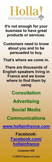 Business solutions,consultation,business issues,advertising,social media,facebook,twitter,communications,advertising,marketing,English speaking community,France,holla,English markets,attract customers,marketing,experts