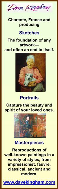 Dave Kingham,Charente,France,English artist,sketches,portraits,masterpieces