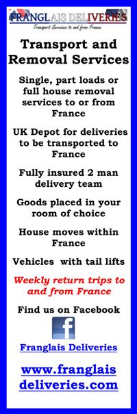 Franglais deliveries,transport and removal services,single loads,part loads,full house removals,to France,from France,UK depot,fully insured,house moves within France,weekly return trips to UK,weekly return trips to France