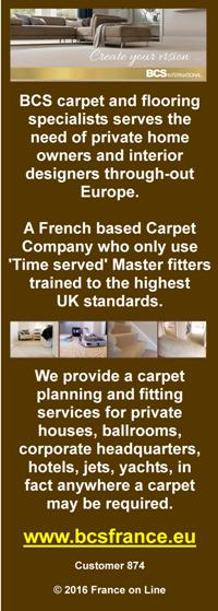 BCS Carpet and flooring,private homes,interior designers,Europe,French based,English speaking,carpet company in France,master fitters,traditional carpets,UK carpets,underlay,carpet planning,carpet fitting,ballrooms,corporate headquarters,hotels,jets,yachts,boats