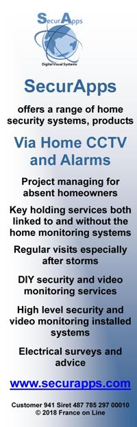 Secur Apps,Dordogne,home security systems,products,services,security surveillance,Home CCTV,Alarams,project management,key holding services,home monitoring systems,home visits,diy security and video monitoring services,high level security and video monitoring installed systems,electrical surveys and advice