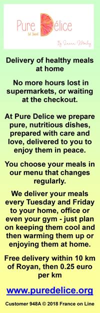 Pure Delice,delivery of meals to your home,home delivery of cooked meals,dinners,sweets,dishes,menu,free delivery,Royan,Charente Maritime