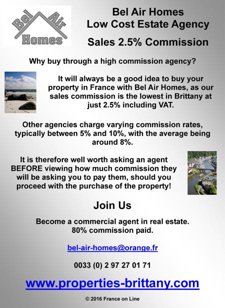 Bel Air Homes,low cost Estate Agent,Brittany,2.5% commissioin,France,agent commercial,Morbihan,Cotes d'Armor,Finistere,Ille et Vilaine