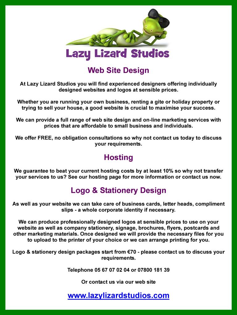  Lazy Lizard Studios, web site design, hosting and logos and stationery
