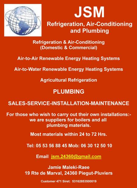 JSM,refrigeration,air conditioning,vehicle air conditioning,air to air renewable,energy heating systems,air to water renewable,energy heating systems,agricultural refrigeration,plumbing,sales,service,install,maintenance,boiler service