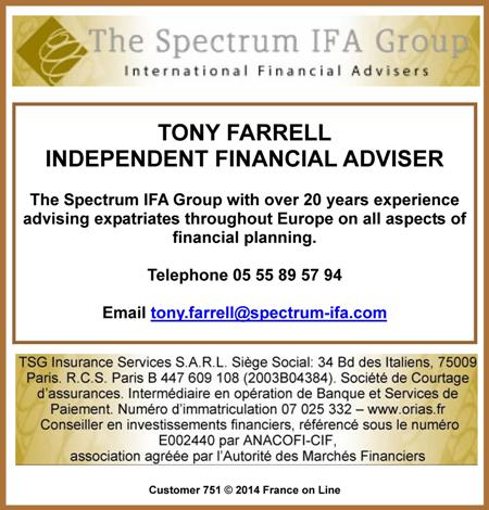 Tony Farrell,independent financial adviser,Spectrum IFA Group,financial planning,Creuse,Limousin