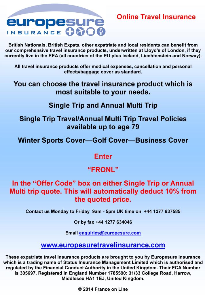 Europesure Travel Insurance,online travel insurance quotes,single trip,annual multi trip, over64's policy,winter sports cover,golf cover,business cover