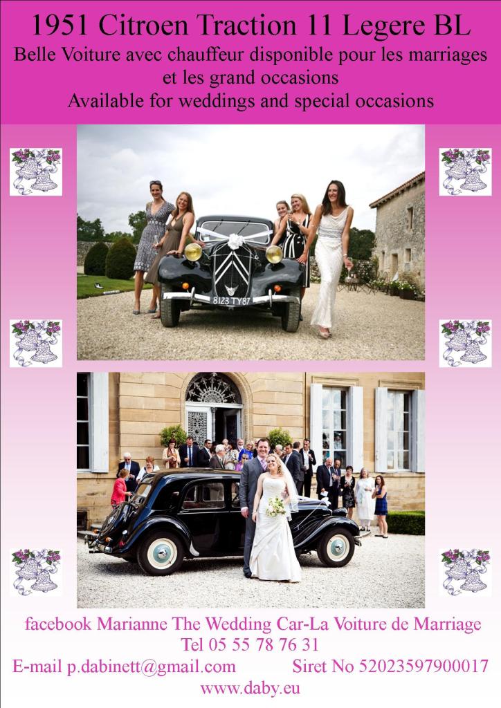 Wedding car for hire,with driver,special occasions,1951 Citroen Traction 11 Legere BL,belle voiture avec chauffeur disponible pour les marriages et les grand occasions